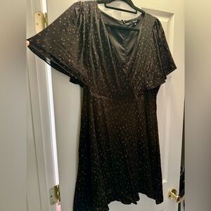 Madewell Flutter Sleeve Dress with Metallic Details